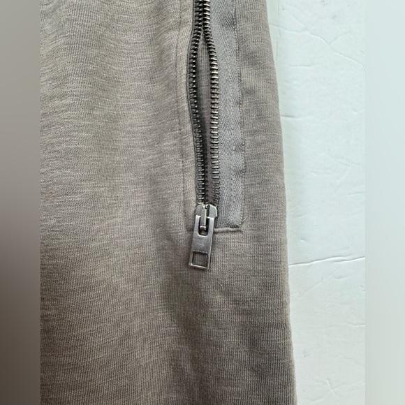 AllSaints Zodiac Cotton Sweat Pants Jogger Drawstring Zip Pocket Pants Harem Tan - Picture 4 of 16